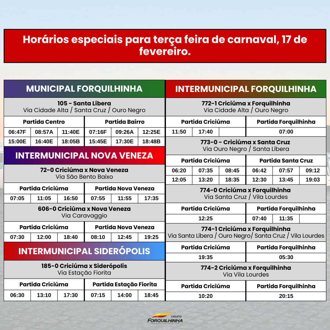 horario carnaval 17 de fevereiro