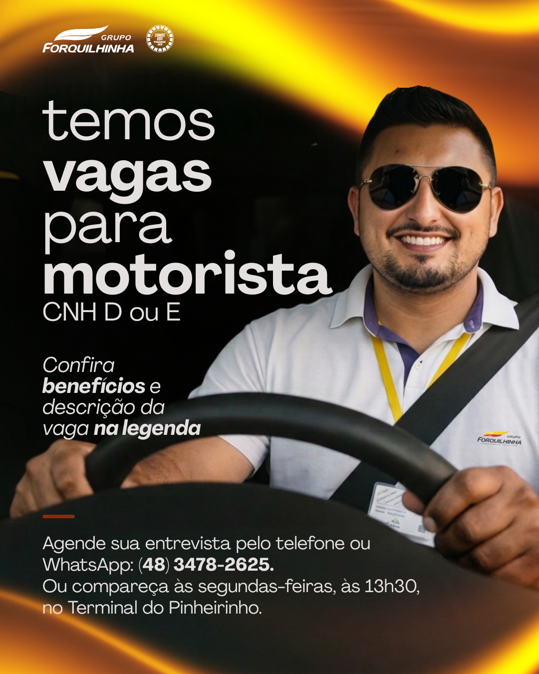 Vaga para Motorista CNH D ou E 